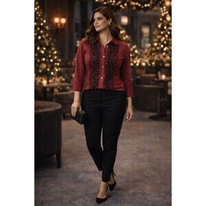 J.Crew | Red Plaid Embroidered Button-Down Shirt | Size 6 | Holiday 2017